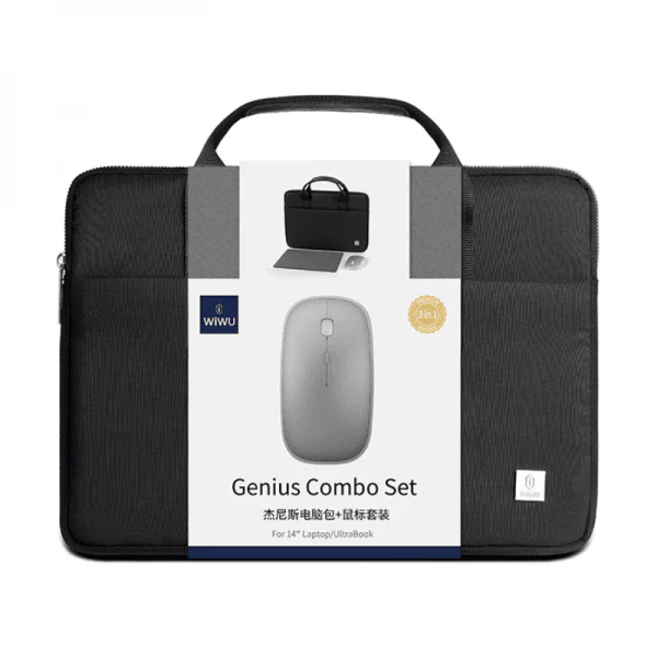 Wiwu 15.6 Genius Combo Set (Bag/mouse/mouse Pad)- Black